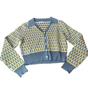 Belle Poque Cropped Button Front Cardigan Size Small